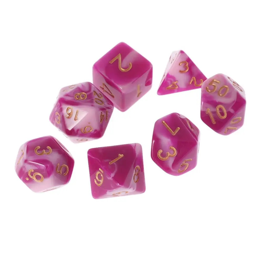 7 шт. Набор двусторонних игральных костей D4 D6 D8 D10 D12 D20 для ролевой игры|Кубики| |