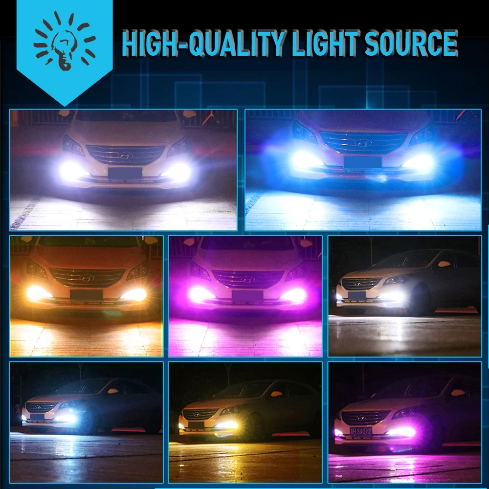 

2pcs H3 Super Led Bulbs Auto lights car led bulbs Car Light Source DC 12V Fog Lamp Car Headlight White Blue Orange Pink purple