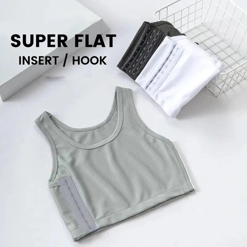 

S-5XL les Corset Lesbian tomboy Flat Breast Binder Summer Short Vest Seamless Underwear Plus Size Shaper Bustier Tank Top Shirt