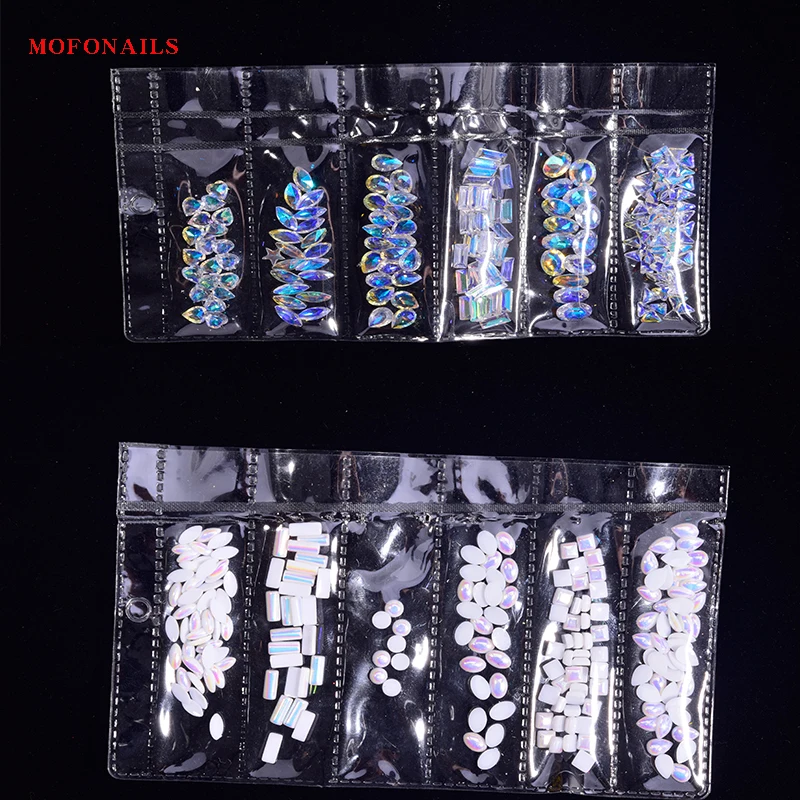 

6 Styles/Bag Nail Art Crystal Rhinestone 6 Sizes/bag AB Pearl Symphony Jewelry Crystal Flat-Back luxury Nails Crystal Decoration