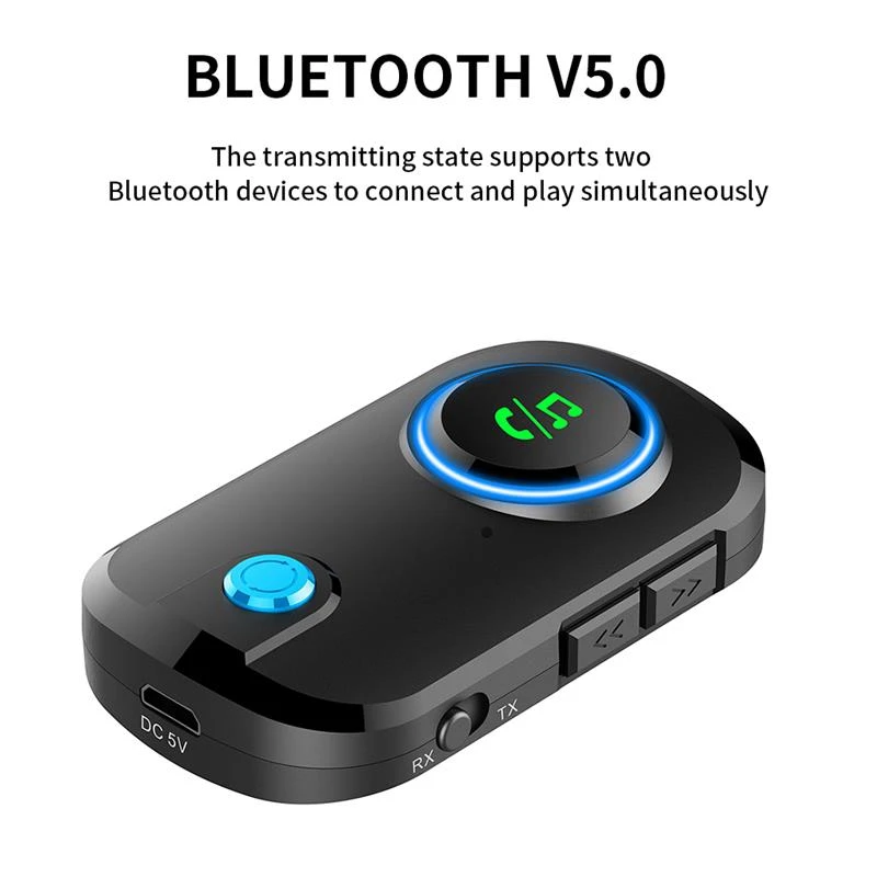 

Wireless Audio Adapter Converter Car Bluetooth 5.0 Stereo MP3 Player Transmitter Receiver