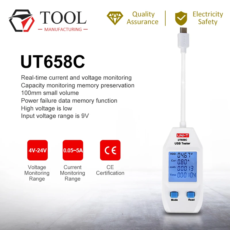 UNI-T USB Тестер измеритель мощности тестер напряжения/тока/выходной мощности зарядное устройство/Мобильный детектор уровня мощности тестер серии UT658