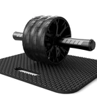 Роликовое колесо с ковриком для колен, комплект для упражнений на мышцы живота, для домашнего тренажерного зала, для мужчин и женщин, тренажер из АБС-пластика