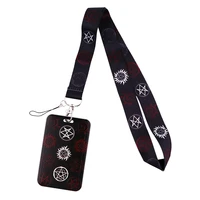 lx677 tv show evil ghost lanyard pentagram symbol phone straps for keys usb id card badge holder key cord keychain lanyard gift