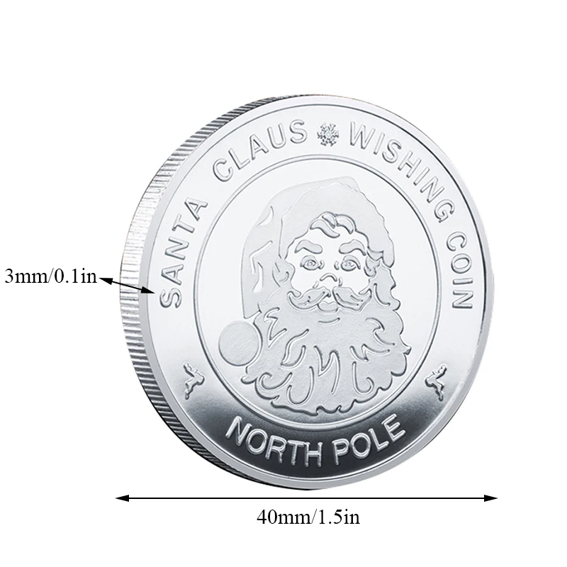 Santa Claus Commemorative Coins Three-dimensional Embossed Printing Metal Christmas Gifts Home Ornaments | Дом и сад