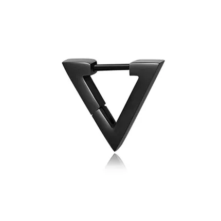 1pc black triangle Semitree 316L Медицинская нержавеющая сталь анти-аллергические креативные серьги-кольца мужские треугольные квадратные серьги Модные женские ювелирные изделия - Окраска металла: 1pc black triangle