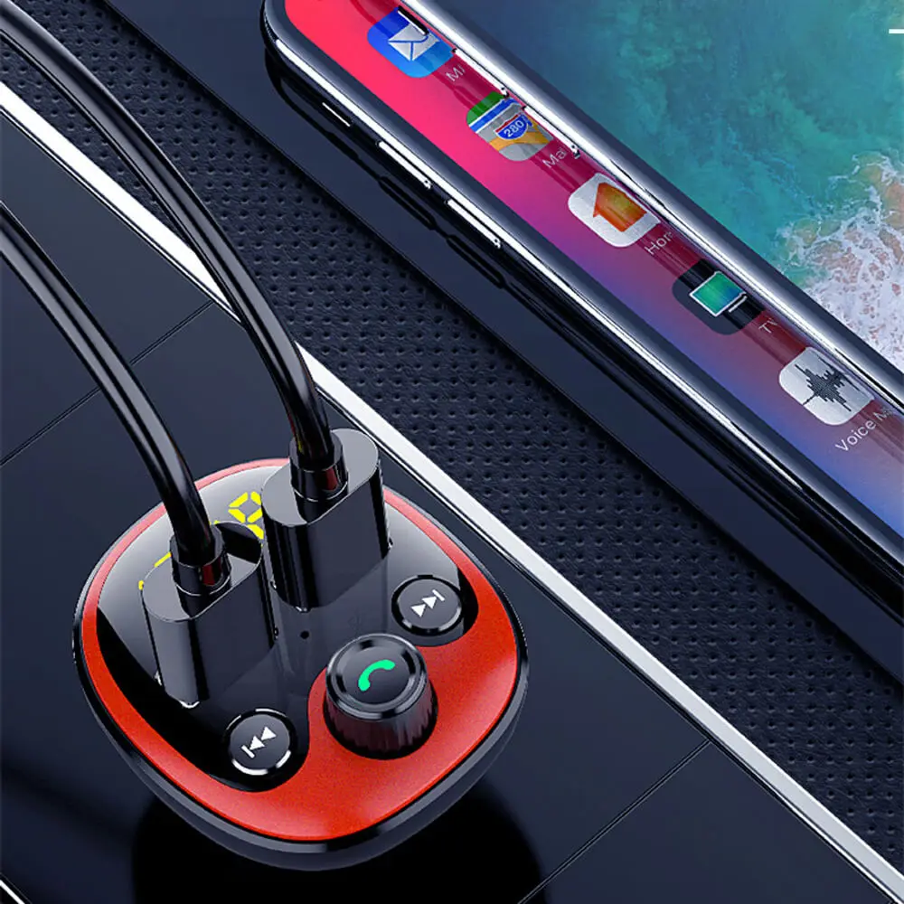 Автомобильный fm-передатчик Bluetooth 5 0 Стерео Авторадио 2020 беспроводная гарнитура