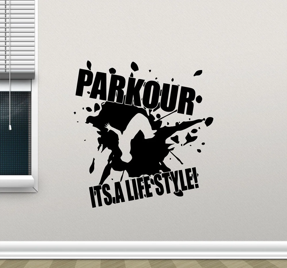 Виниловая наклейка на стену Parkour Its a Lifestyle экстрим спорт наклейки постер для
