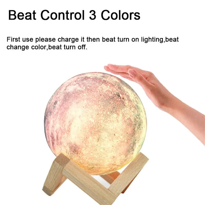 16 видов цветов LED звезда Луна ночник 3D печать PLA луна лампа Galaxy домашний декор