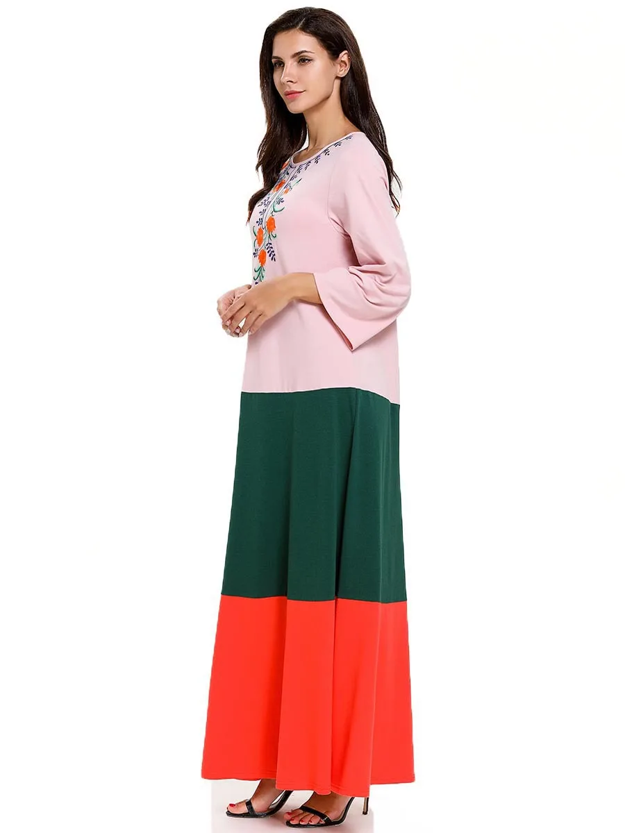 Марокканский кафтан удобная мода большой размер женское вышитое платье с