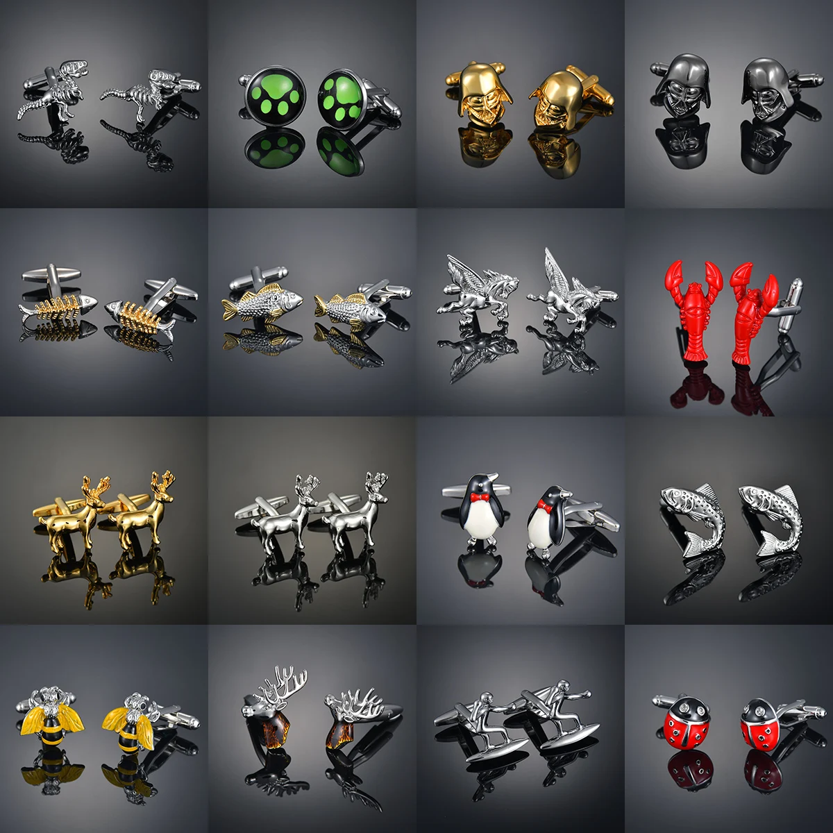 

Light luxury shirt cufflink men's shirt cuff nail French animal button custom formal dress wedding bridegroom suit sleeve