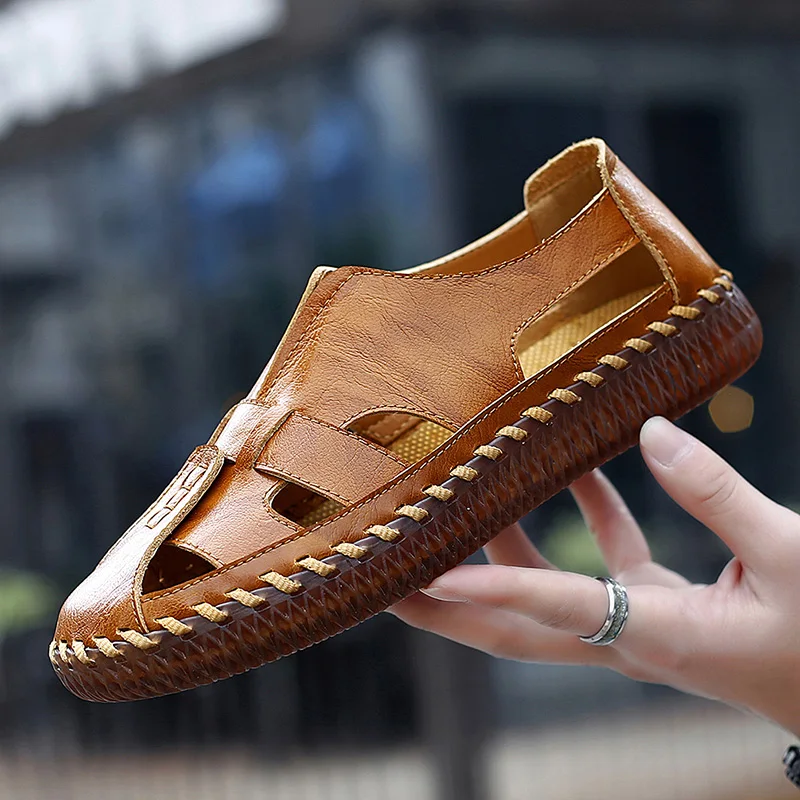 

Sports Sandals Sandals Men Summer Beach Slippers Men's Sandalias Playa Mujer Leather Outdoor Fashion Man Shoes