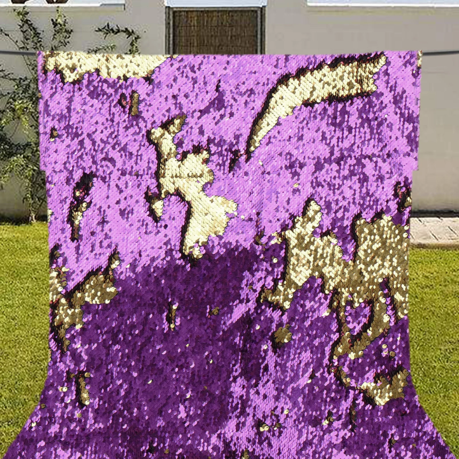 Двусторонняя ткань с блестками в виде рыбьей чешуи русалки двухсторонняя