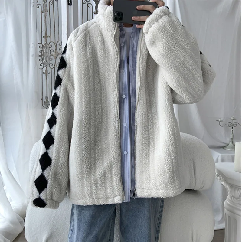 

Парка Neploha Мужская зимняя с длинным рукавом, модная верхняя одежда свободного покроя, в клетку со стразами, 2021