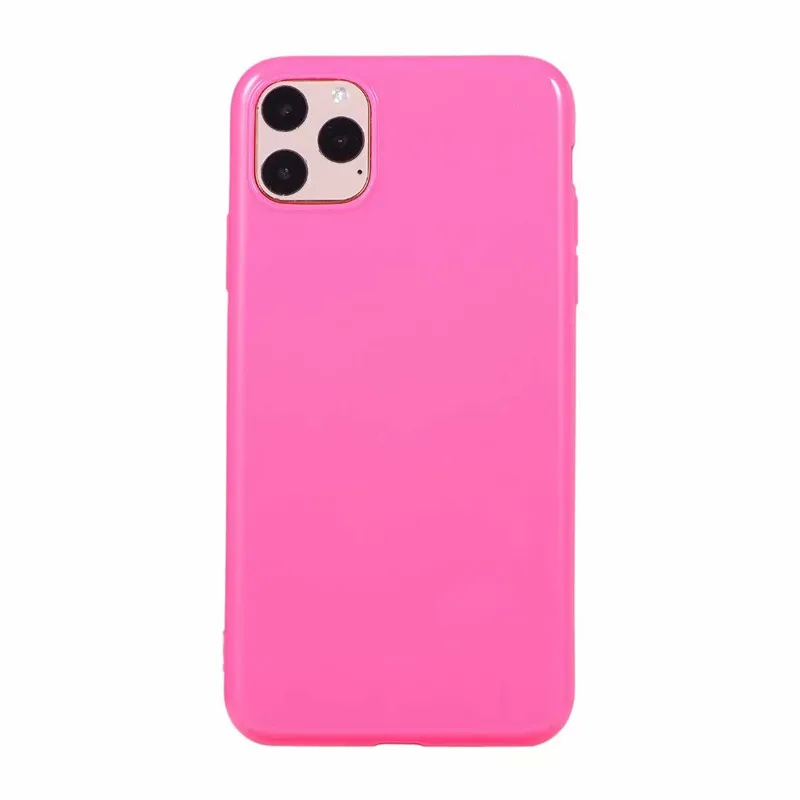 hot pink ТПУ карамельного цвета силиконовый однотонный Желейный чехол для iPhone 11 Pro Max Мягкий ТПУ чехол для 5C 6 7 8Plus 5 5S SE 6Plus X XS чехол для Max XR - Цвет: hot pink