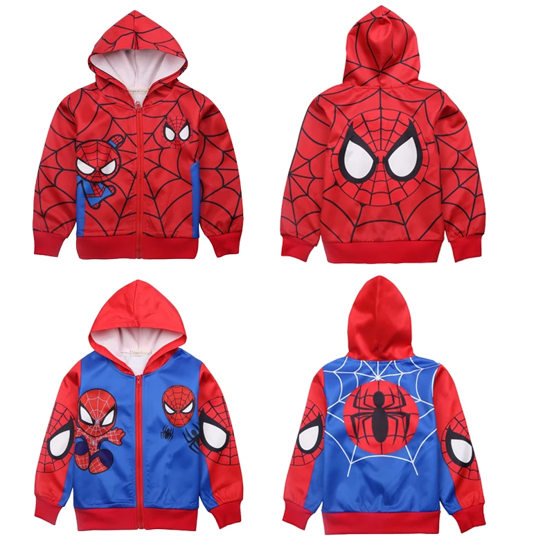 

Disney Spiderman Fashion Boys Cosplay Costume Children Spring Autumn Hoodies Zipper Coats for Baby Boys Spiderman Kids Clothes