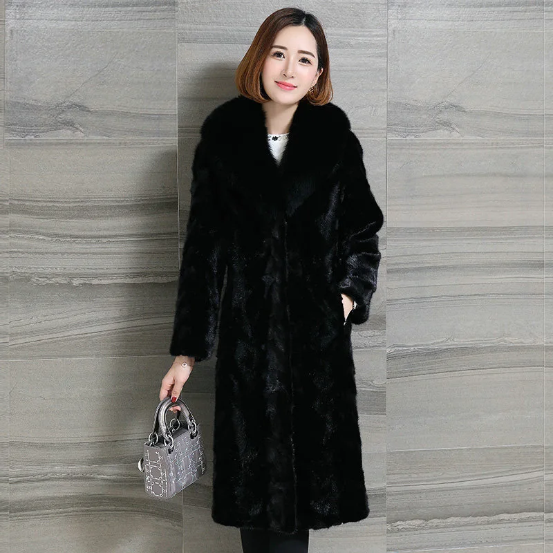 2022 100% Natural Fur Jacket New Style Real Mink Coat for Women Female Winter Warm Leather Fox Fur Outwear High Quality