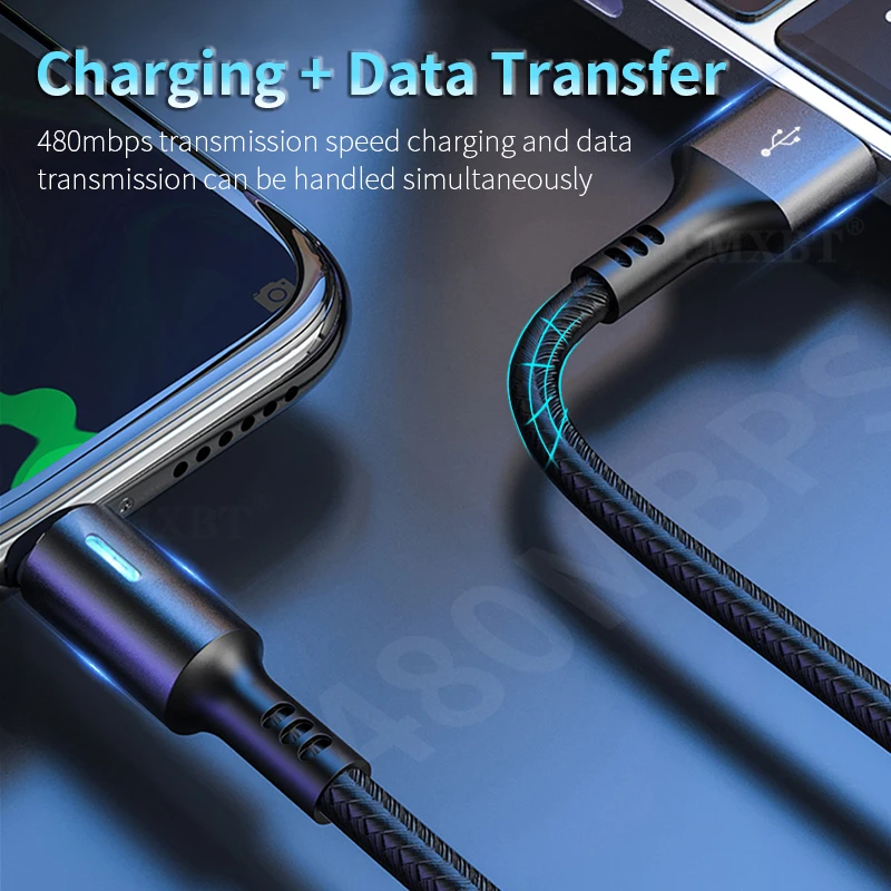 2 м Micro USB кабель 3A Быстрый зарядный для передачи данных Xiaomi Redmi Samsung Galaxy Android