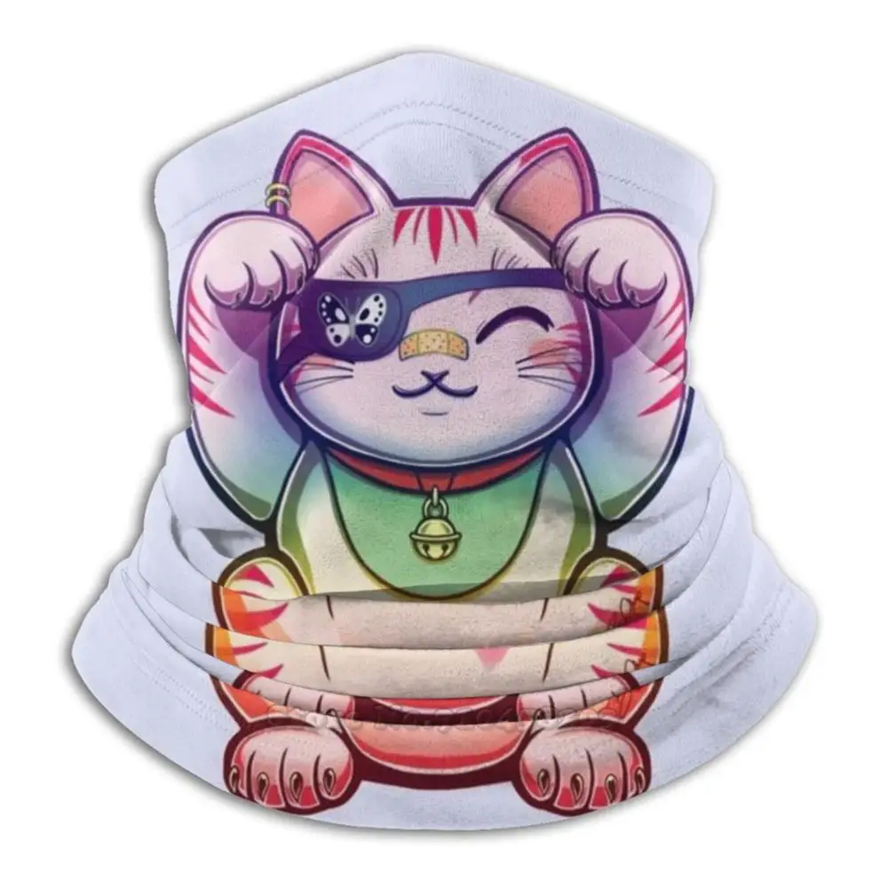 

Maneki Neko Jack 3D бандана для лица, шеи, теплая мягкая флисовая маска, спортивный шарф Maneki Neko Jack Lgbtqa Beckoning Cat Love