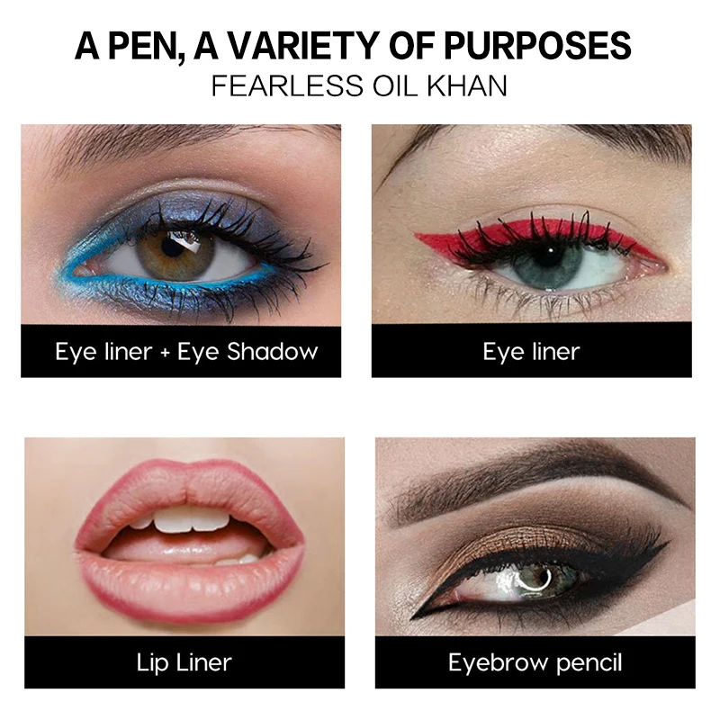 

GLAZZI Wooden Pen 12 Colors Eyeliner Eyeshadow Gel Eyebrow Pencil Lip Liner Highlighter Pen Waterproof Easy To Wear Makeup TSLM2