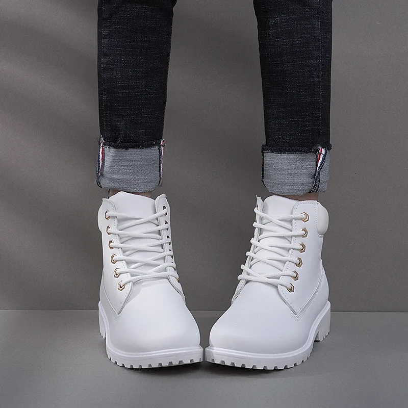 LAKESHI/модные женские ботильоны Зимние ботинки Теплая женская повседневная обувь