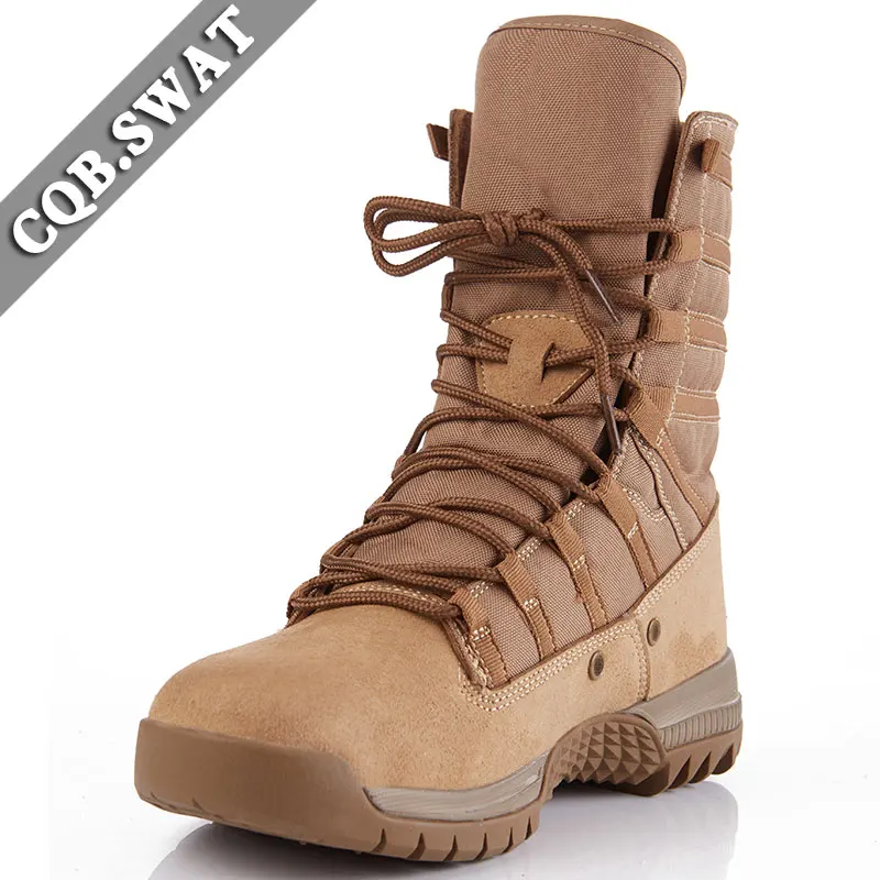 Мужские Военные Тактические Сапоги; зимние кожаные ботильоны в стиле пустыни; мужская кожаная Армейская Обувь; большие размеры - Цвет: light brown