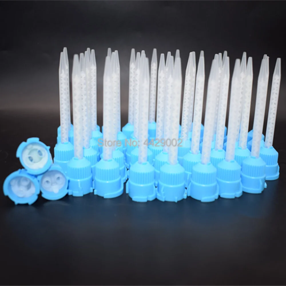 

50pcs AB 1:1 Epoxy Mixing Nozzle Epoxies Adhesives Gun Applicatior Mix Nozzles Resin Mixer Tubes Tip for Duo-Pak Cartridges
