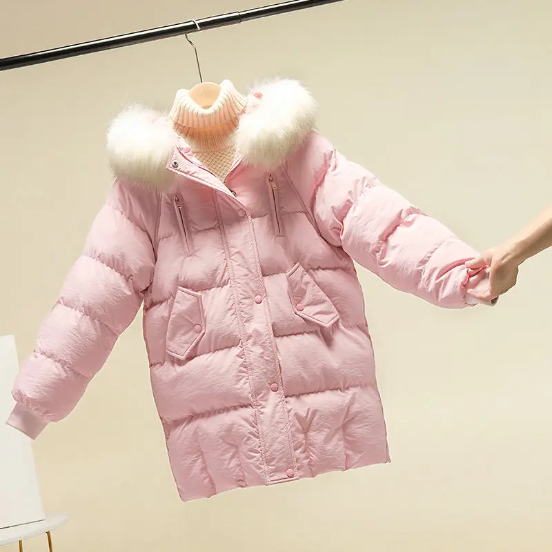 

2020 свободная пуховая куртка оверсайз длинное зимнее женское пальто Женская утолщенная парка Feminina Harajuku верхняя одежда пальто с капюшоном зи...
