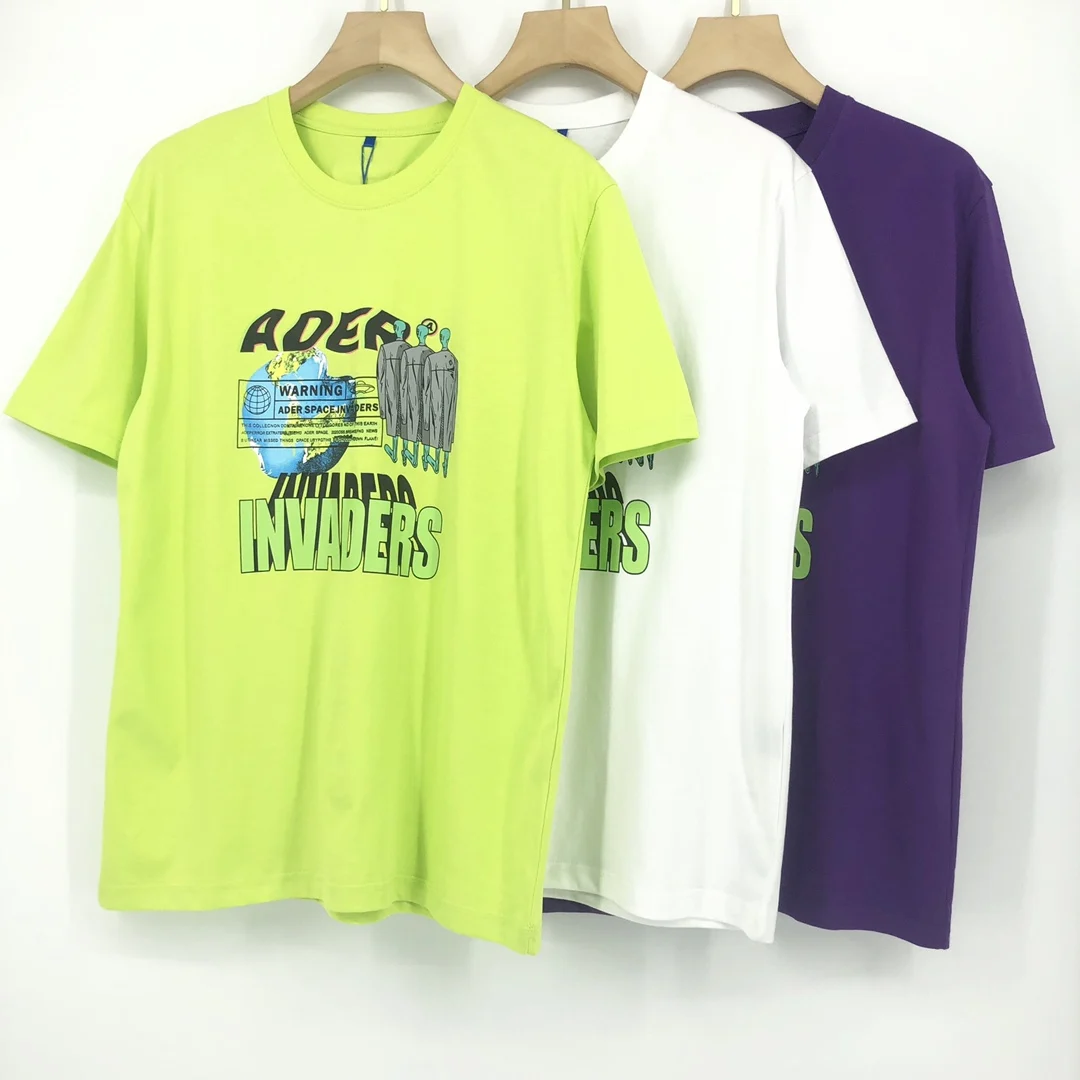 

ADER ERROR T-shirt Men Women Korea Fashion Alphabet Earth Alien Print T-shirt Hip-hop High Street Style Trend Tshirt