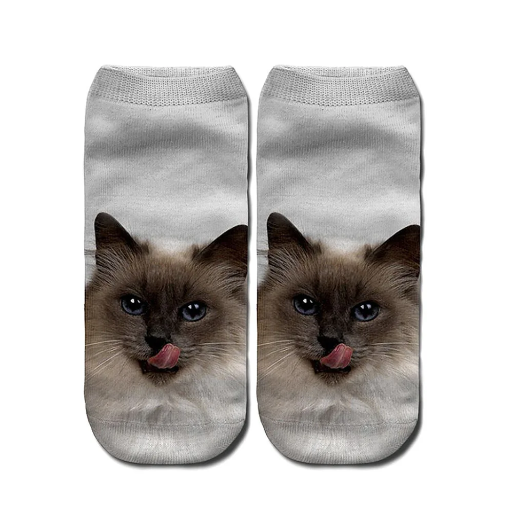 Женские носки в стиле Харадзюку хип хоп новинка короткие с 3D принтом унисекс