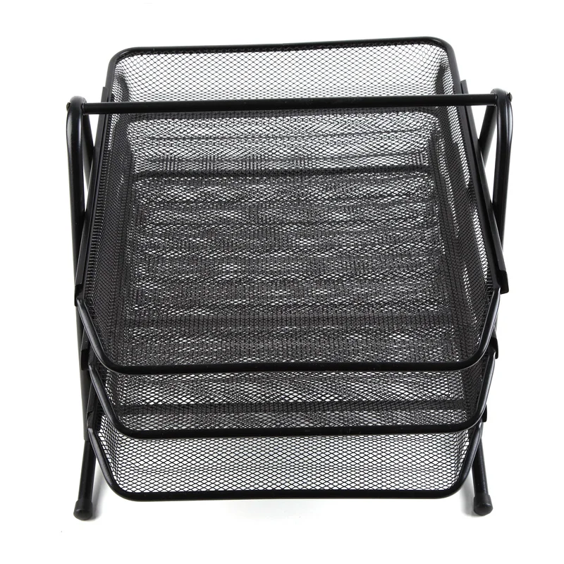 Комикс B2163 3 уровневый стальной сетчатый Настольный лоток черный|basket storage|basket
