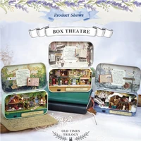 box theatre diy wooden house for dolls miniature home 13 styles nostalgic theme doll house furniture accessories toys for kids