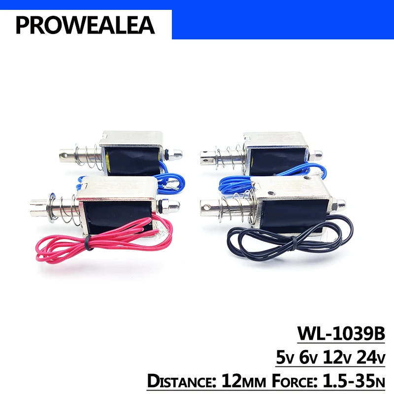 Электромагнитный Электромагнит Pull Type WL-1039B 5V 6V 12V 24V сила тяги 1 5-35N 12mm открытый