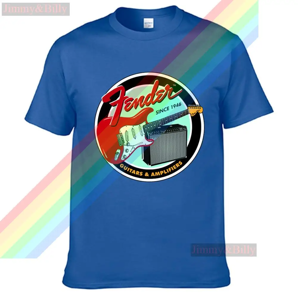 

Since 1946 Guitars Amplifiers Red Logo Men Women Summer 100% Cotton Black Tees Male Newest Top Popular Normal Tee Shirts Unisex