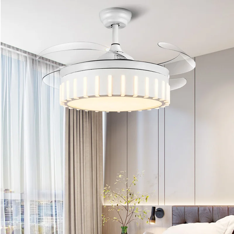 Невидимый светодиодный потолочный вентилятор бесшумная белая лампа 42 дюйма для