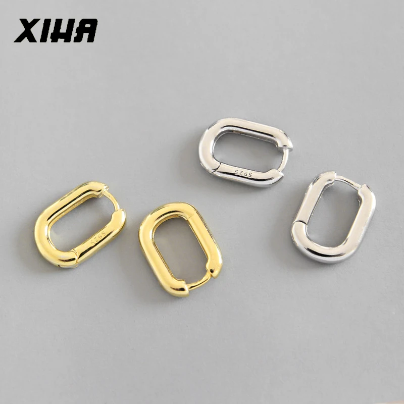 Корейские серьги-кольца Huggie из стерлингового серебра 925 пробы для женщин толстые