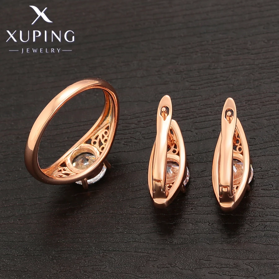 Xuping Модные Простые Стильные женские Ювелирные наборы с покрытием из розового