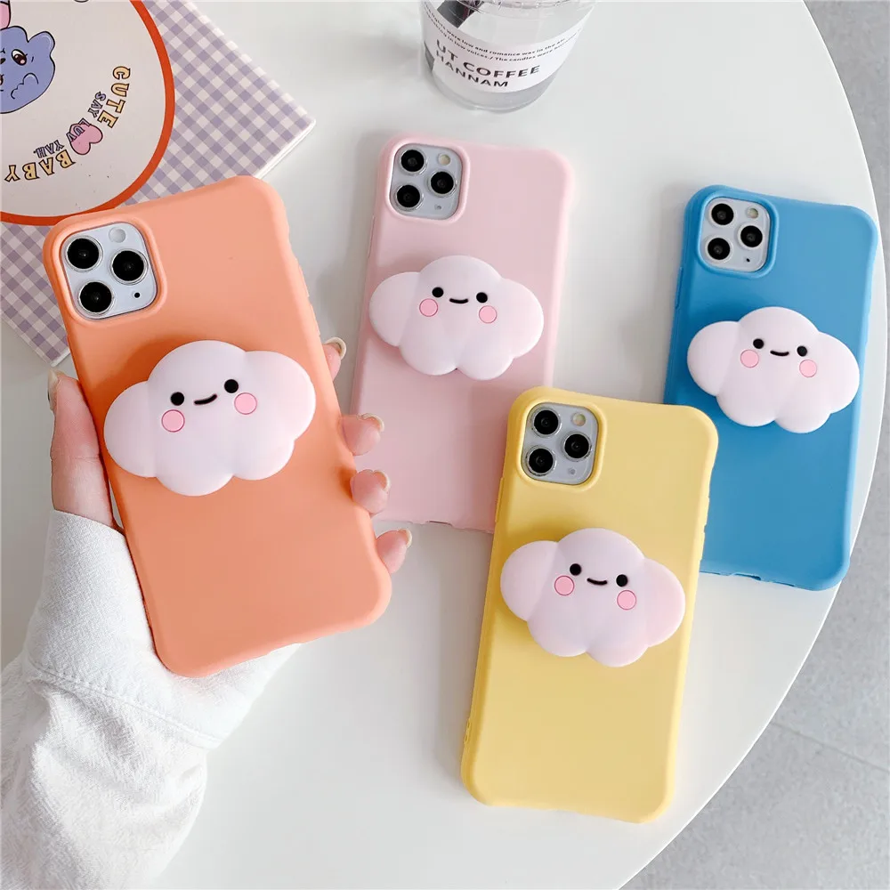 Модный корейский чехол для телефона INS Smile cloud TPU iPhone 7 8 6 s Plus SE 11 Pro X XS Max XR складной