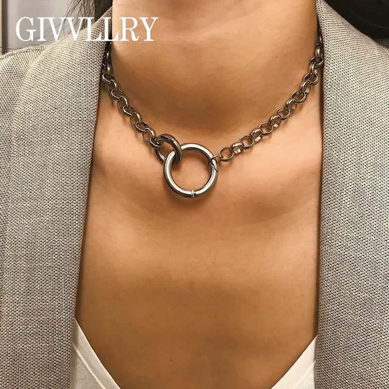 Ожерелье-чокер из кубинской цепи в стиле панк для мужчин и женщин модное