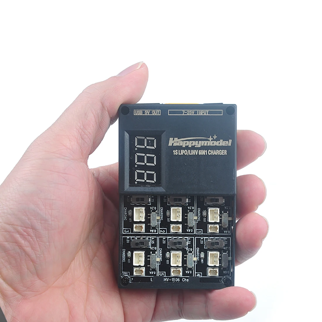Зарядное устройство HappyModel 1S06 1S LIPO LIHV 6 в 1 зарядное с цифровым дисплеем 3 7 V 8 JST1.25 PH2.0