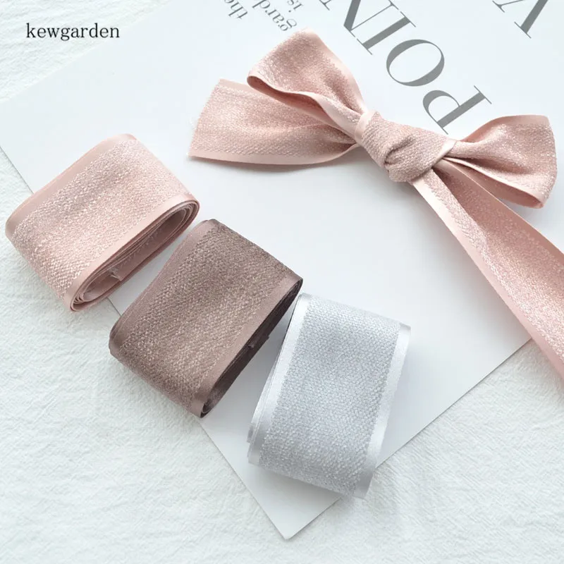 

Kewgarden 38mm 1.5" Chenille Ribbons Handmade Tape DIY Bowknot Hair Accessories Saitn Ribbons Clothing Webbing 5 Yards