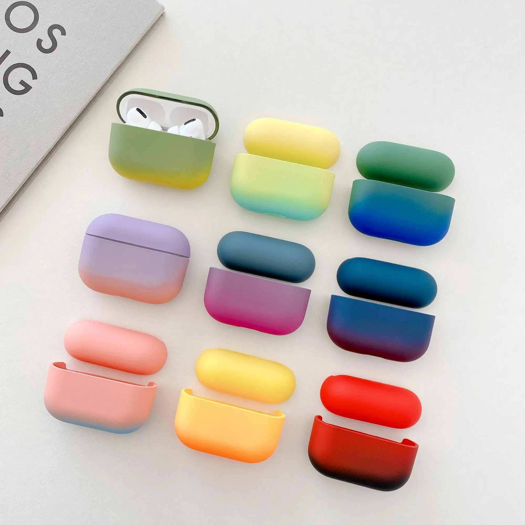 

Frosting Gradient Candy Colors earphone cover Simple style dustproof for airpods case pro cute airpods case