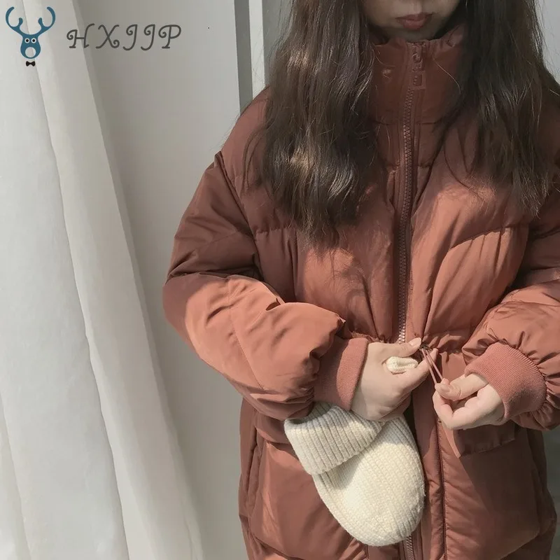 HXJJP 2019 зимняя Осенняя парка Повседневная Корейская куртка пальто женская