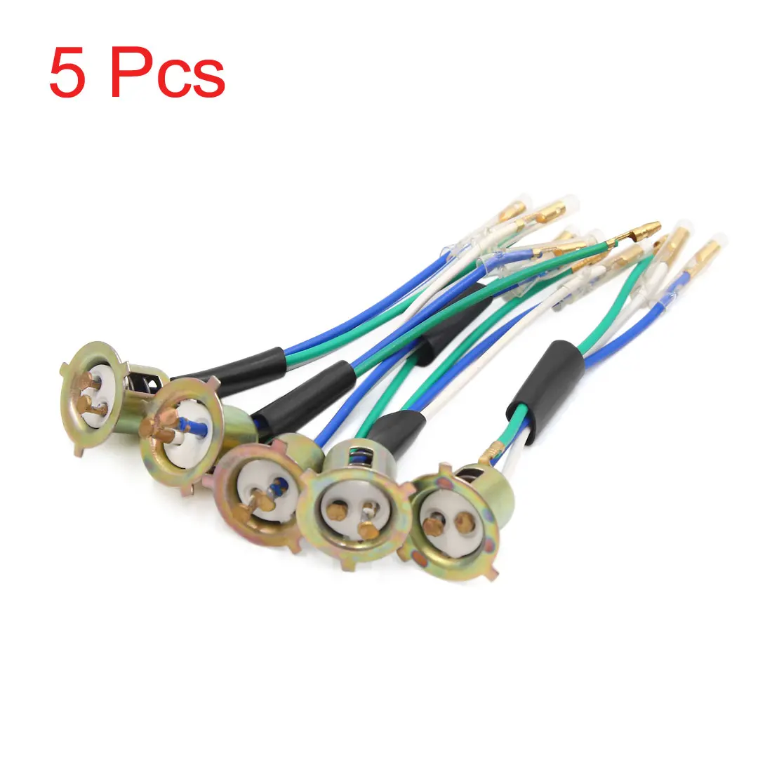 

Uxcell 5pcs 3 Wire Motorcycle Motorbike Headlight Bulb Socket Wires Harness Connector Wiring Sockets Replacement