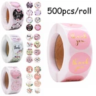 Наклейки круглые бумажные ручной работы, наклейки для свадьбы, фестиваля, вечевечерние, декоративные пломбы для упаковки подарков сделай сам, 500 шт.рулон