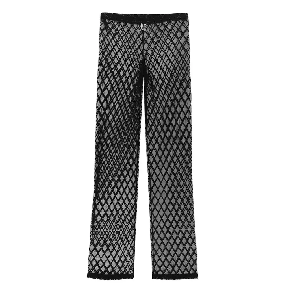 Мужские сетчатые брюки сетка Прозрачное нижнее белье домашние штаны для отдыха