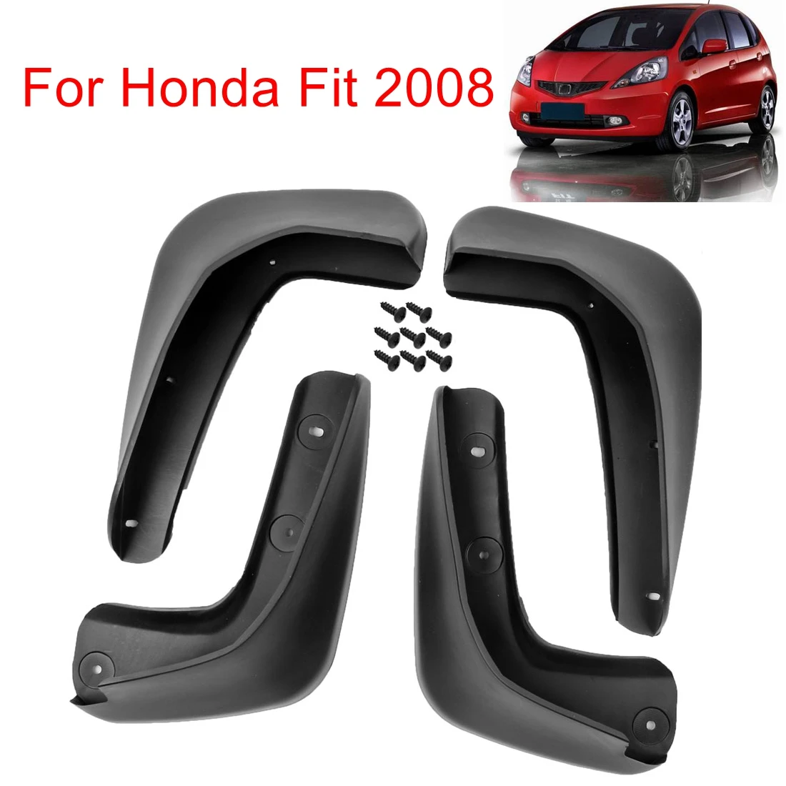 For Honda Fit 2008 X AUTOHAUX 4 шт. черный пластиковый автомобиль переднее заднее крыло брызговики, Брызговики Набор для Honda Fit 2004 - Цвет: For Honda Fit 2008