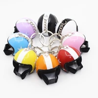1pcs creative motorcycle helmet key chain hanging key chain ring keychain keyring gift toy for men or women 3d miniature plastic