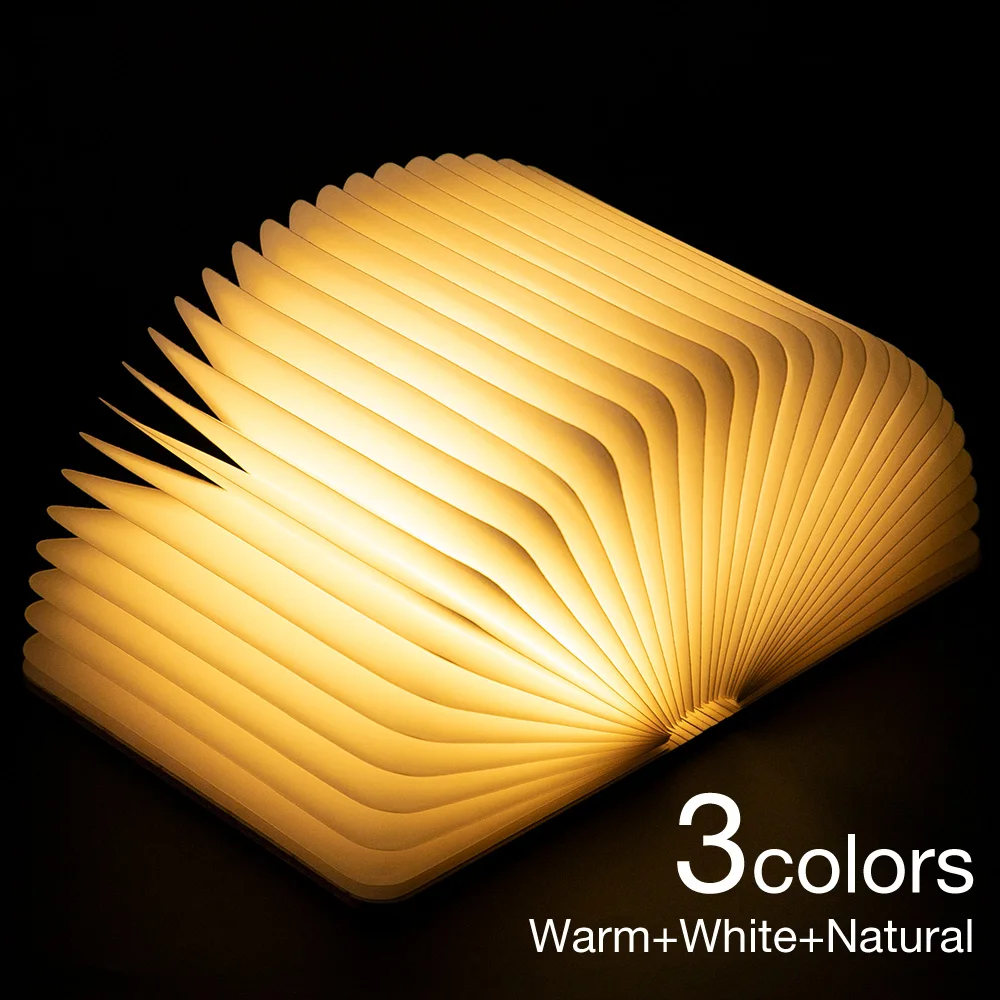 

LED Wooden Book Lamp Night Lights Children USB Book Shape Bedside Bright Table Reading Lamp Bedroom Art Decor Book Light Gift