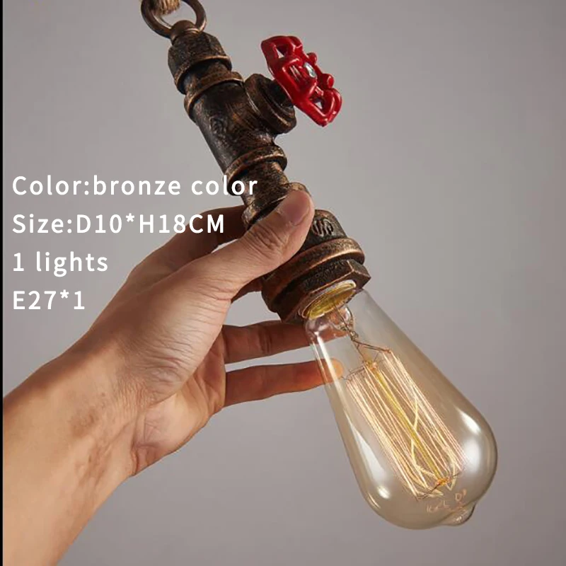 Промышленная труба подвесной светильник веревка американский Ретро винтажный